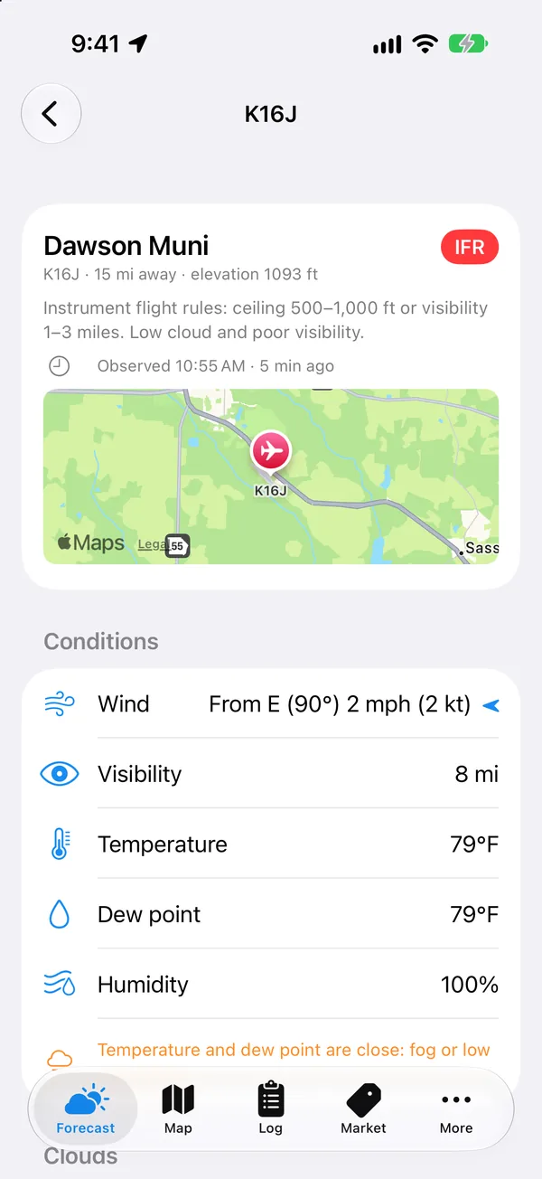 Decoded airport weather